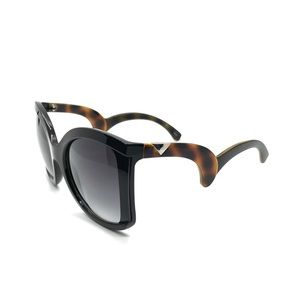 Tortoise Butterfly Frame Wavy Arm Sunglasses